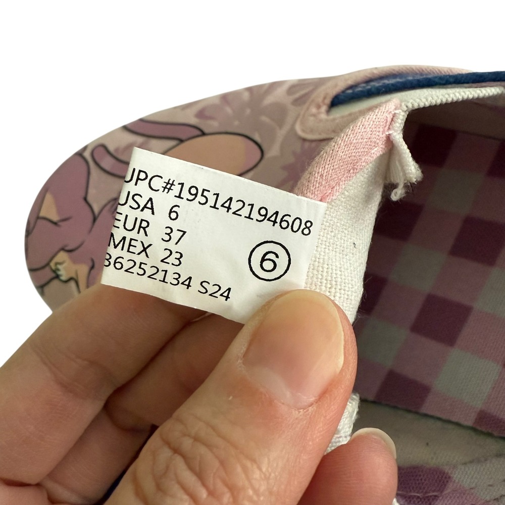 DISNEY LILO & ANGEL Low Top Ladies‎ Slip On Pink Sneakers, 6 - Picture 4 of 8
